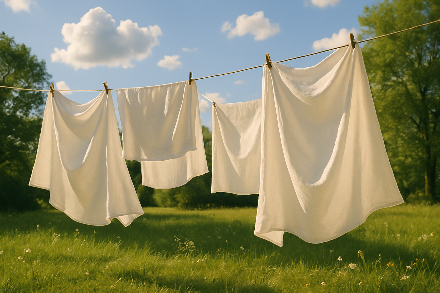 drying sheets in the sun